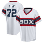 Chicago White Sox #72 Carlton Fisk White BFRAILEY Home Cooperstown Collection Team Player Jersey