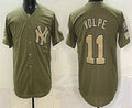 New York Yankees #11 Anthony Volpe Olive BFRAILEY 2026 Armed Forces Day Jersey
