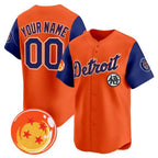 Custom Detroit Tigers x Dragon Ball Royal Orange BFRAILEY Vapor Premier Limited Jersey - All Stitched