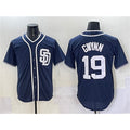San Diego Padres #19 Tony Gwynn Navy BFRAILEY Cool Base Stitched Jersey