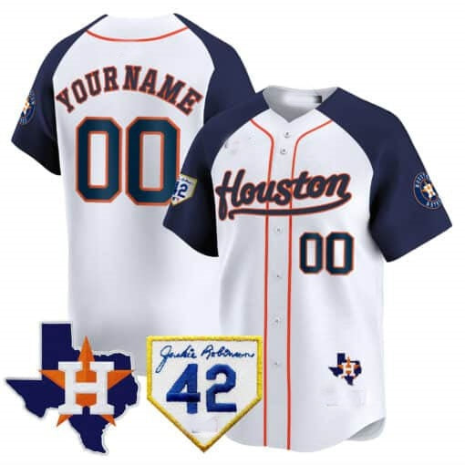 Custom Houston Astros 2024 Jackie Robinson Patch Vapor Premier Limited Jersey ¨C White 3 BFRAILEY