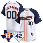 Custom Houston Astros 2024 Jackie Robinson Patch Vapor Premier Limited Jersey ¨C White 3 BFRAILEY