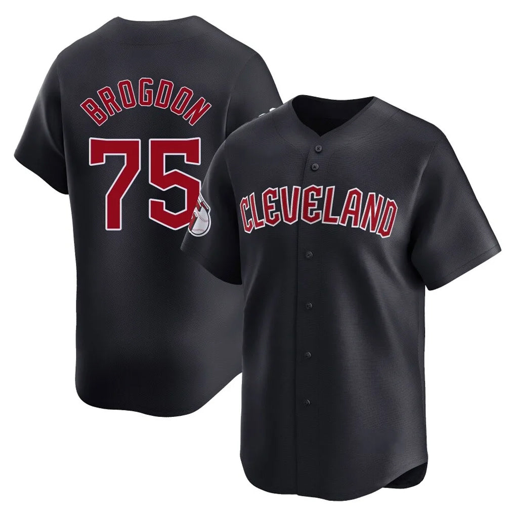 Cleveland Guardians #75 Connor Brogdon Player Navy BFRAILEY Limited Home Game Stitched Jerseys