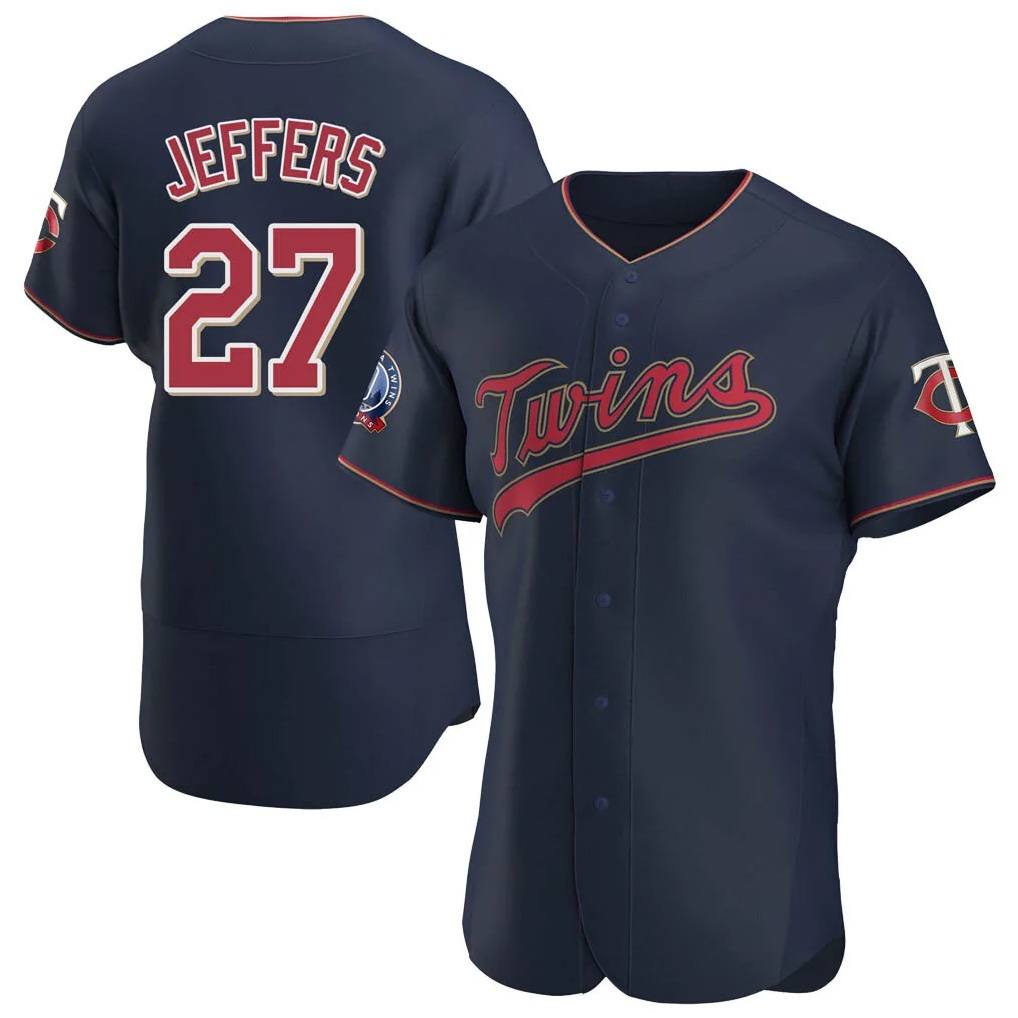 Minnesota Twins #27 Ryan Jeffers Player Navy BFRAILEY60th Home Limited Elite Stitched Jerseys