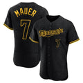 Minnesota Twins #7 Joe Mauer Player Black BFRAILEYSnake Skin City Home Limited Elite Stitched Jerseys