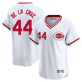 Cincinnati Reds #44 Elly De La Cruz Player White BFRAILEY Cooperstown Collection Limited T-shirt Home Stitched Jerseys