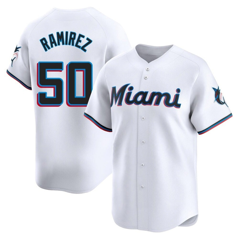 Miami Marlins #50 Agustin Ramirez Player White BFRAILEY Home Limited Stitched Jerseys