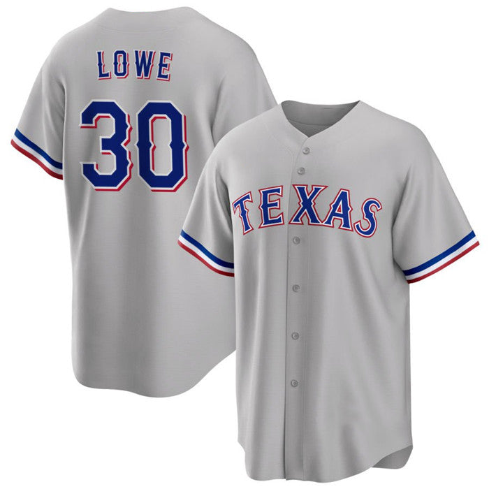 Texas Rangers #30 Nathaniel Lowe Gray BFRAILEY Cool Base Stitched Jersey