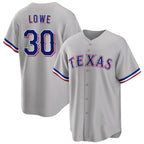 Texas Rangers #30 Nathaniel Lowe Gray BFRAILEY Cool Base Stitched Jersey