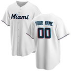 Custom Miami Marlins White BFRAILEY Home Replica Jersey