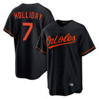Baltimore Orioles #7 Jackson Holliday Player Black BFRAILEY Home Game Stitched Jerseys