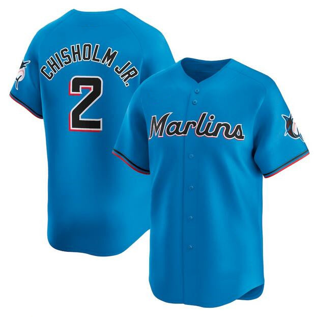 Miami Marlins #2 Jazz Chisholm Jr. Blue BFRAILEY Limited Stitched Jersey