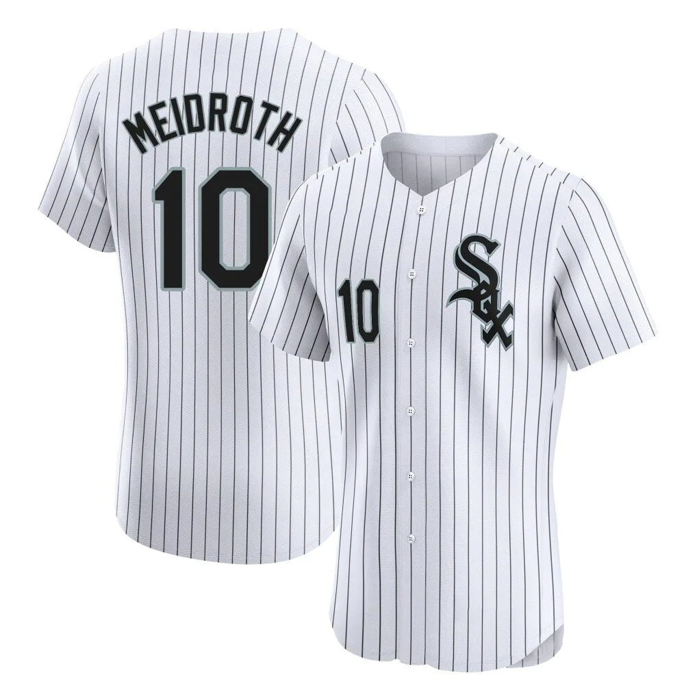 Chicago White Sox #10 Chase Meidroth Player White BFRAILEY Stripe Limited Elite Home Stitched Jerseys