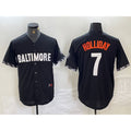 Baltimore Orioles #7 Jackson Holliday Black BFRAILEY 2023 City Connect Cool Base Stitched Jersey