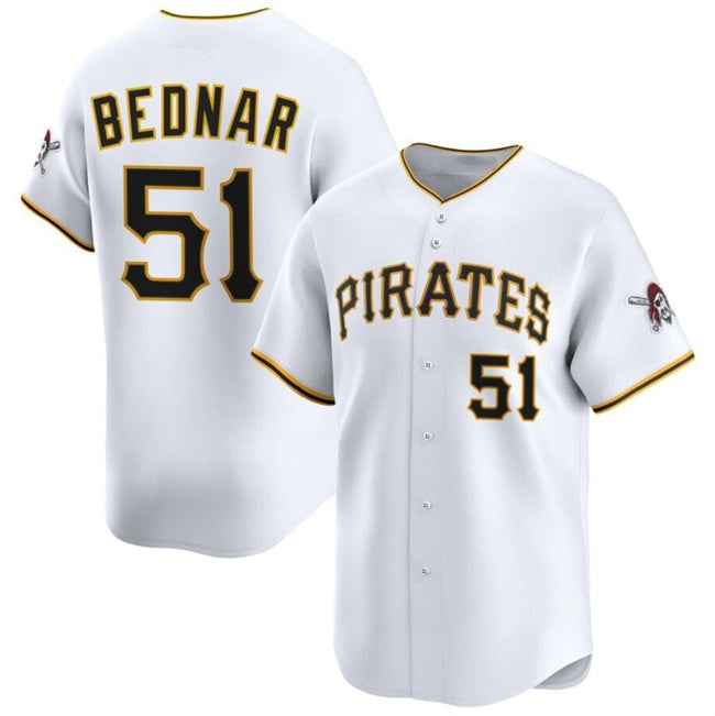 Pittsburgh Pirates #51 David Bednar White BFRAILEY 2025 Home Limited Stitched Jersey