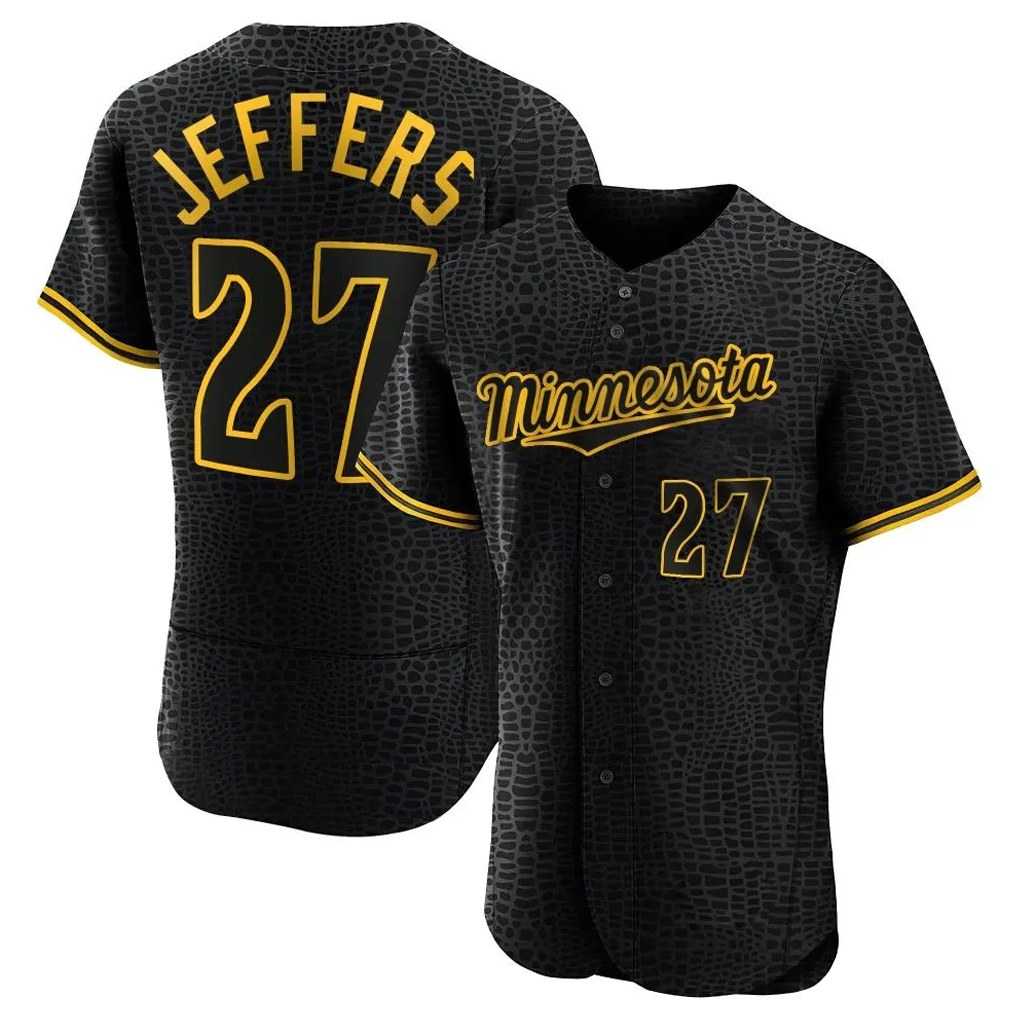 Minnesota Twins #27 Ryan Jeffers Player Black BFRAILEYSnake Skin City Home Limited Elite Stitched Jerseys