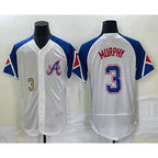 Atlanta Braves #3 Dale Murphy Number White BFRAILEY 2023 City Connect Flex Base Stitched Jersey