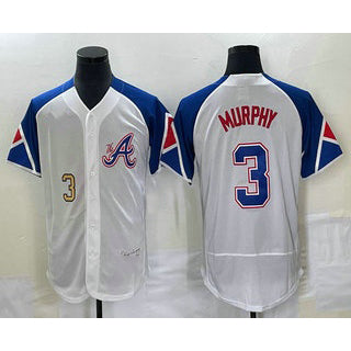 Atlanta Braves #3 Dale Murphy Number White BFRAILEY 2023 City Connect Flex Base Stitched Jersey