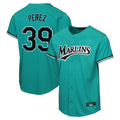 Miami Marlins #39 Eury Perez Player Teal BFRAILEY Home Game Stitched Jerseys