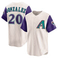 Arizona Diamondbacks #20 Luis Gonzalez Cream BFRAILEY Throwback Cooperstown Collection Limited Jersey