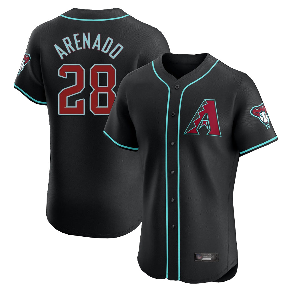 Arizona Diamondbacks #28 Nolan Arenado Player Black BFRAILEY Limited Elite Home Game Stitched Jerseys