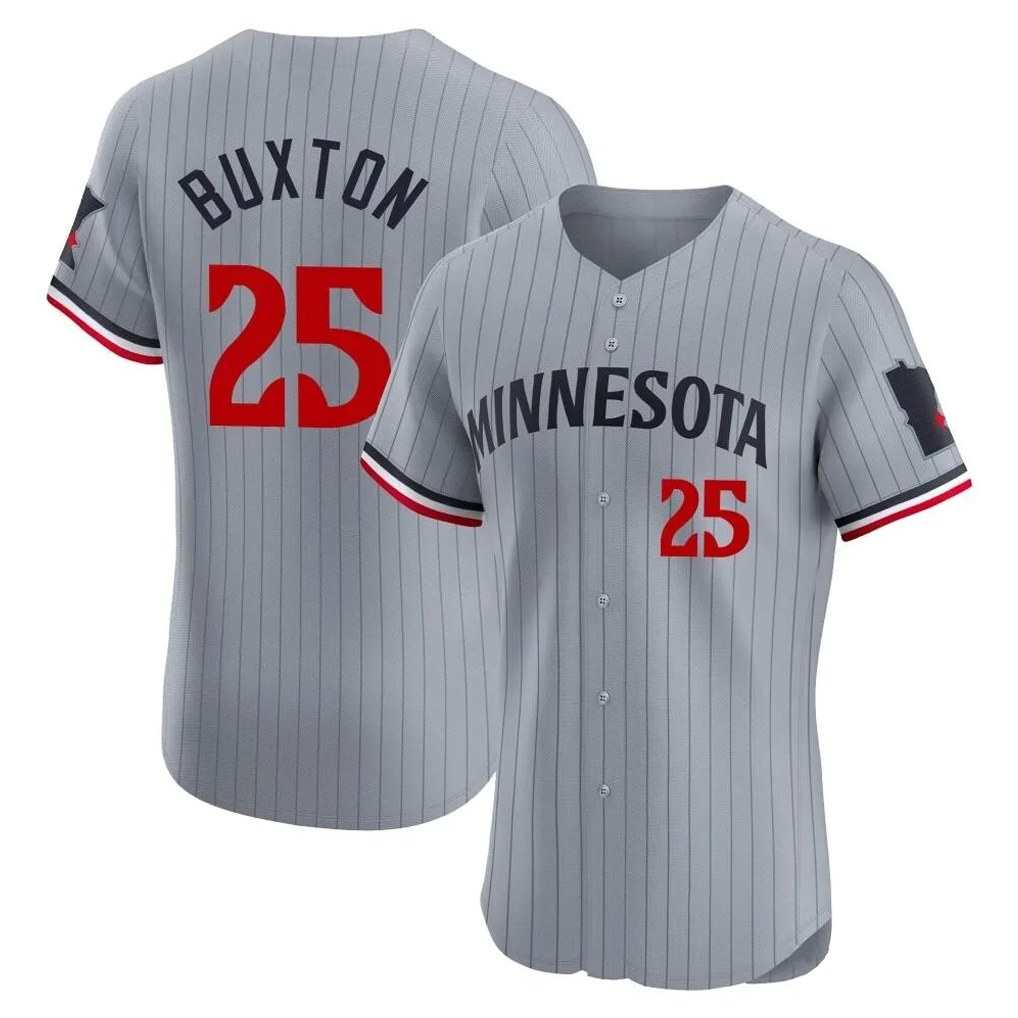 Minnesota Twins #25 Byron Buxton Player Gray BFRAILEYHome Limited Elite Stitched Jerseys