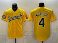 Oakland Athletics #4 Lawrence Butler 2026 Yellow BFRAILEY Alternate Sacramento Celebrating 125 Years Vapor Limited Stitched Jersey