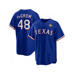 Texas Rangers #48 Jacob DeGrom Royal BFRAILEY 2023 World Series Cool Base Stitched Jersey