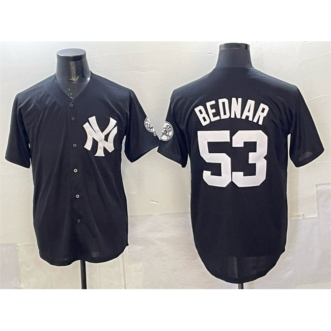New York Yankees #53 David Bednar Black BFRAILEY Stitched Jersey