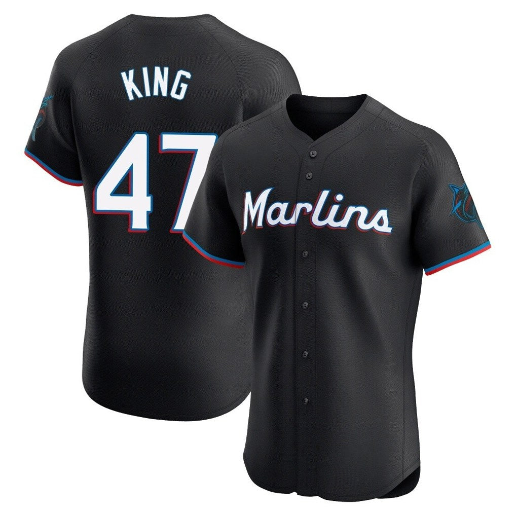 Miami Marlins #47 John King Player Black BFRAILEY Vapor Home Limited Elite Stitched Jerseys