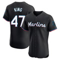 Miami Marlins #47 John King Player Black BFRAILEY Vapor Home Limited Elite Stitched Jerseys