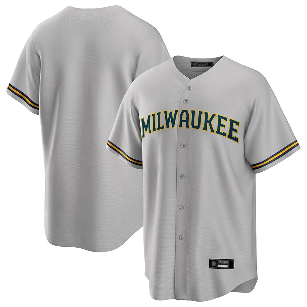 Milwaukee Brewers Blank Player Gray BFRAILEY Home Game Stitched Jerseys
