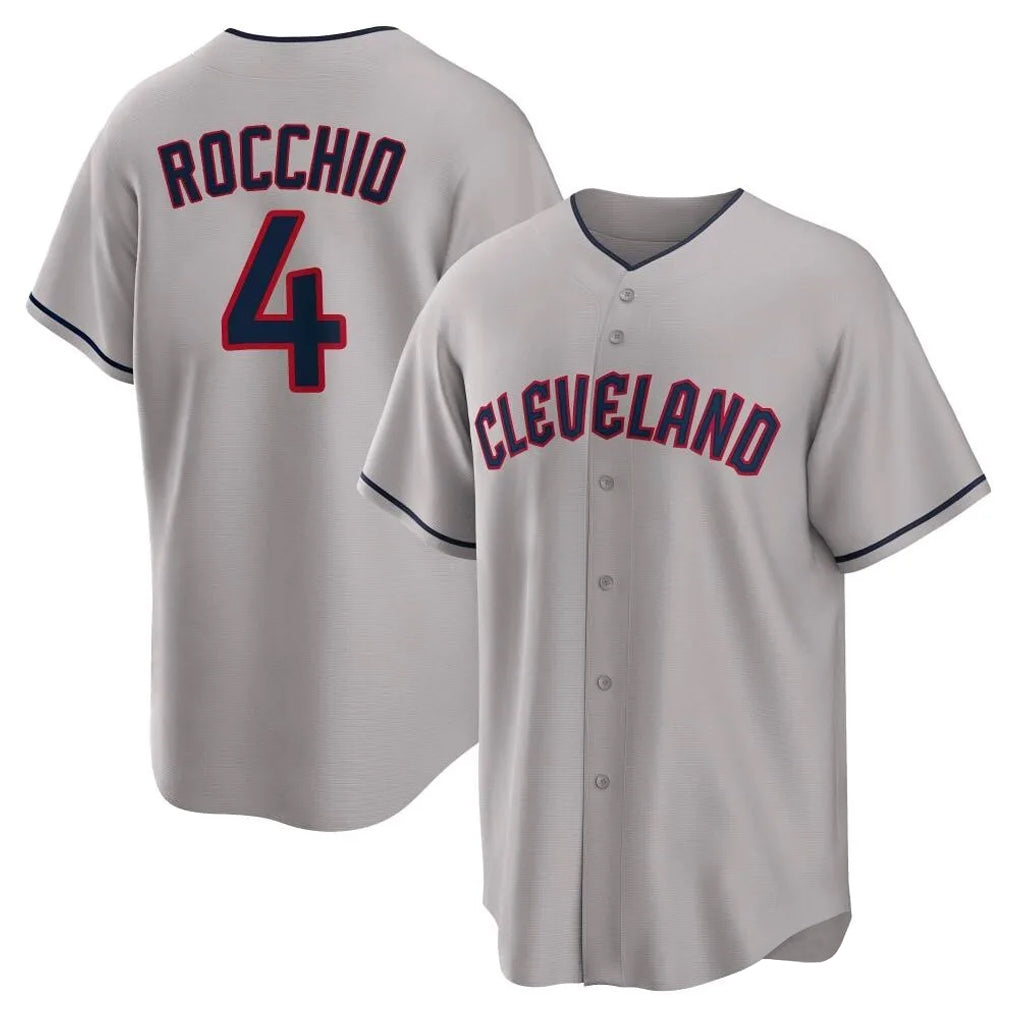 Cleveland Guardians #4 Brayan Rocchio Player Gray BFRAILEY Game Home Stitched Jerseys