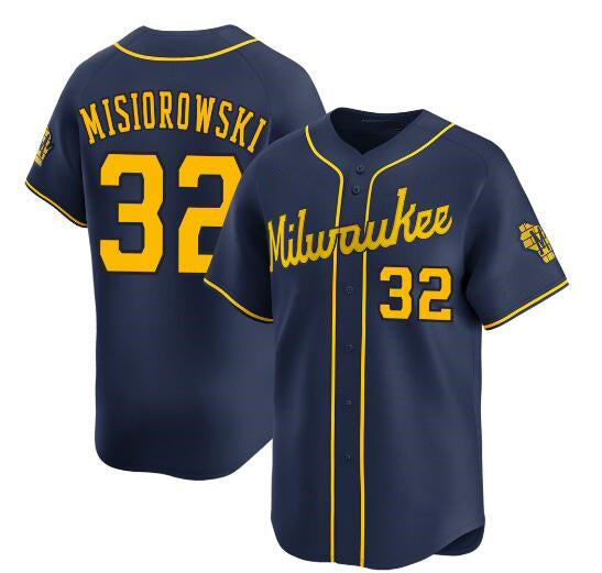 Milwaukee Brewers #32 Jacob Misiorowski Navy BFRAILEY Alternate Limited Stitched Jersey