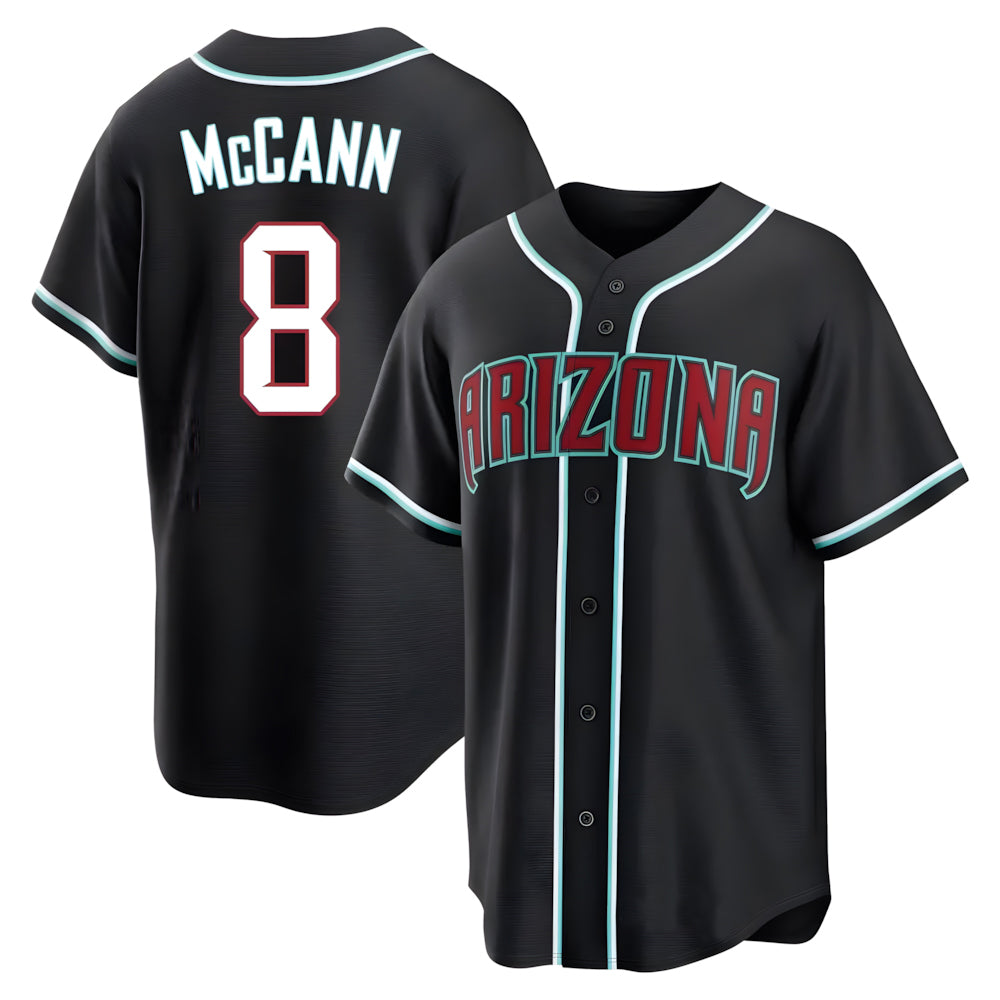 Arizona Diamondbacks #8 James McCann Player Black BFRAILEY Home Game Stitched Jerseys