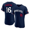Minnesota Twins #16 Austin Martin Player Navy BFRAILEYReplica Home Limited Elite Stitched Jerseys