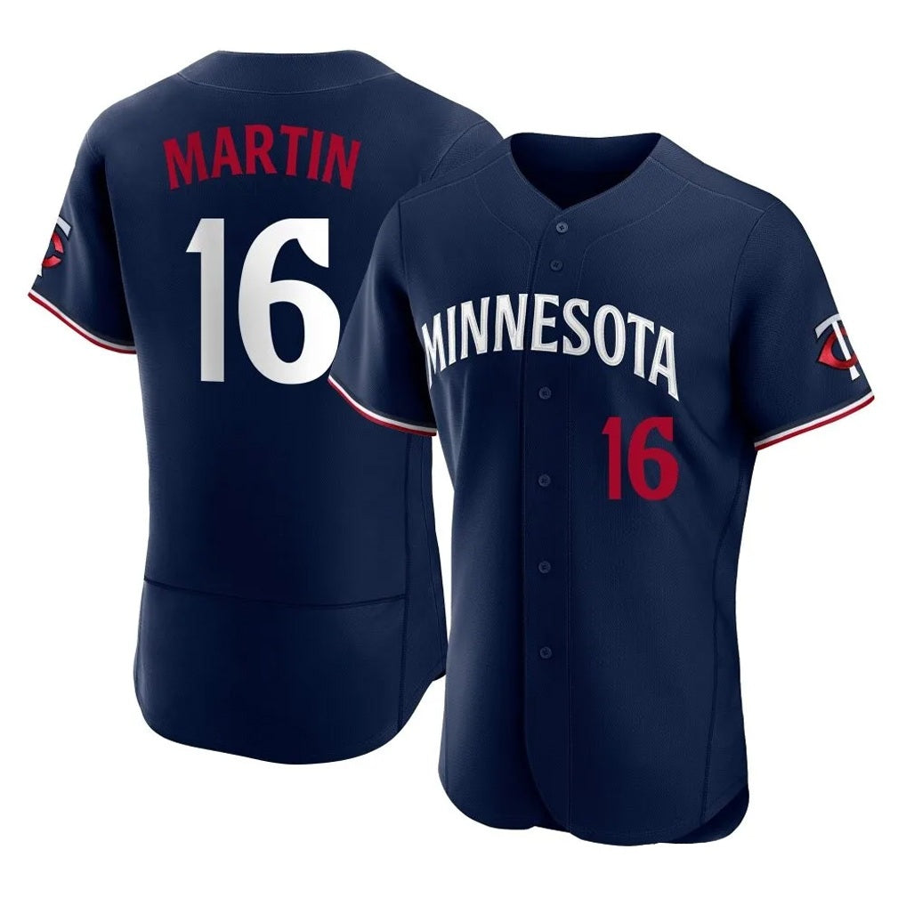 Minnesota Twins #16 Austin Martin Player Navy BFRAILEYReplica Home Limited Elite Stitched Jerseys