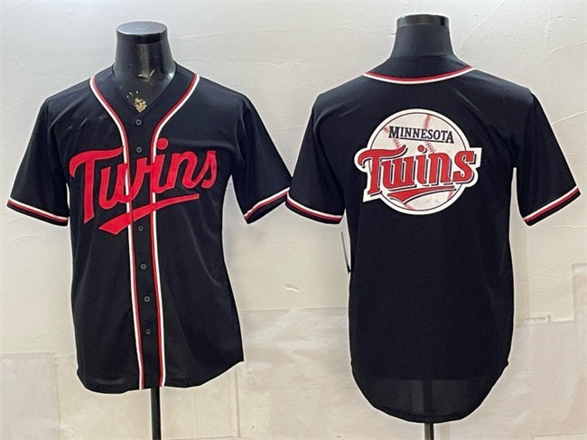 Minnesota Twins Team Big Logo 2026 Fashion Replica Black BFRAILEY Out Stitched Jersey