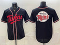 Minnesota Twins Team Big Logo 2026 Fashion Replica Black BFRAILEY Out Stitched Jersey