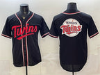 Minnesota Twins Team Big Logo 2026 Fashion Replica Black BFRAILEY Out Stitched Jersey