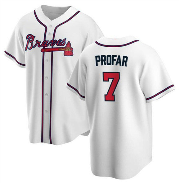 Atlanta Braves #7 Jurickson Profar White BFRAILEY 2025 Cool Base Stitched Jersey