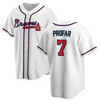 Atlanta Braves #7 Jurickson Profar White BFRAILEY 2025 Cool Base Stitched Jersey