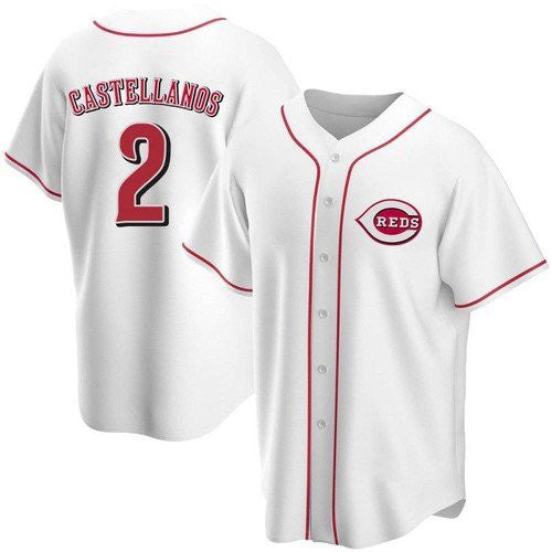 Cincinnati Reds #2 Nick Castellanos White BFRAILEY 2021 Replica Home Jersey