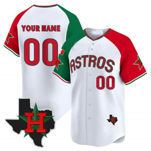 Custom Houston Astros Mexico Texas White BFRAILEY Patch Vapor Premier Limited Jersey V3 ¨C Alternate