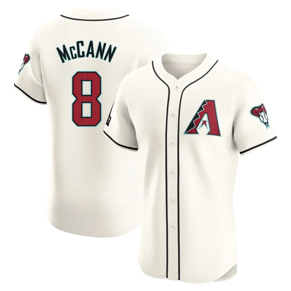 Arizona Diamondbacks #8 James McCann Player Cream BFRAILEY Limited Elite Home Game Stitched Jerseys