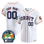 Custom Houston Astros Orbit Patch Vapor Premier Limited Jersey ¨C White BFRAILEY