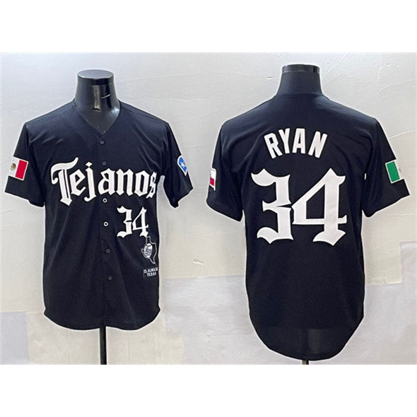 Texas Rangers #34 Nolan Ryan Black BFRAILEY Mexico 2025 Vapor Premier Limited Stitched Jersey