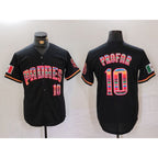 San Diego Padres #10 Jurickson Profar Black BFRAILEY Mexico Cool Base Stitched Jersey