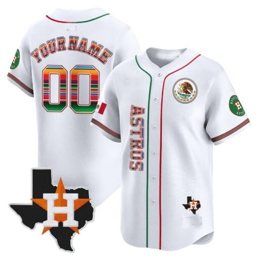 Custom Houston Astros Mexico Vapor Premier Limited Jersey V4 ¨C All Stitched-White BFRAILEY