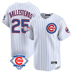 Chicago Cubs #25 Moises Ballesteros Player White BFRAILEY 150th Anniversary Limited Home Game Stitched Jerseys